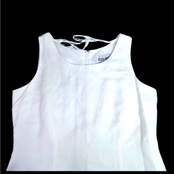 Vintage Plaza South White Linen Embroidered Maxi Dress Size 4 NWT Old Money - Picture 6 of 9